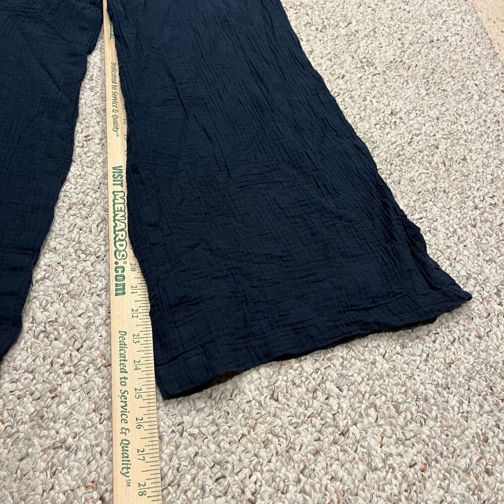 LL Bean Cloud Gauze Wide Leg Pants L Navy Coastal Preppy Classic Casual - Picture 4 of 7